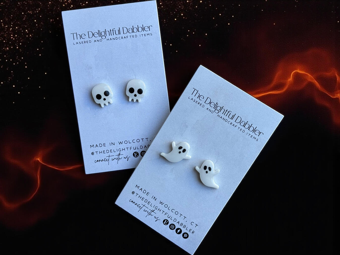 Skulls and Ghost Acrylic Earrings