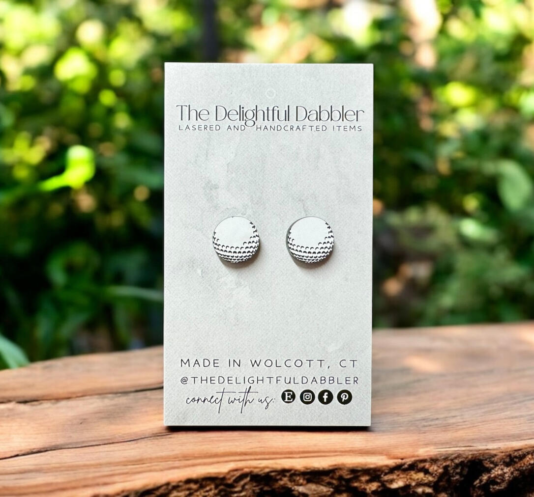 Golf Ball Acrylic Stud Earrings