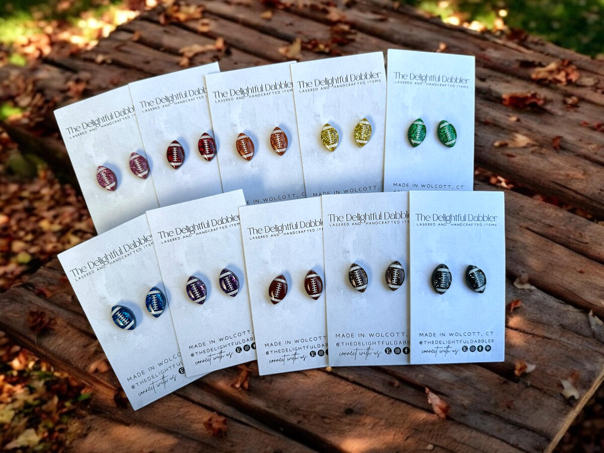Football Stud Earrings