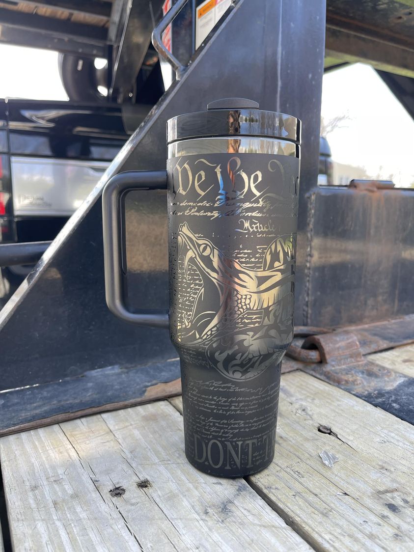 40oz Black Plated We The People Tumbler