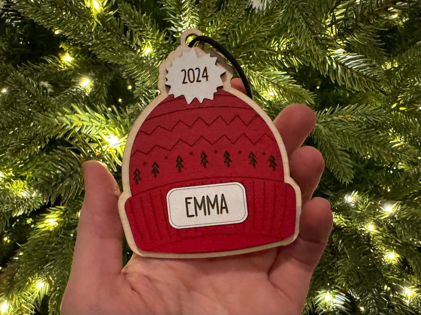 Winter Hat Personalized Christmas Ornament