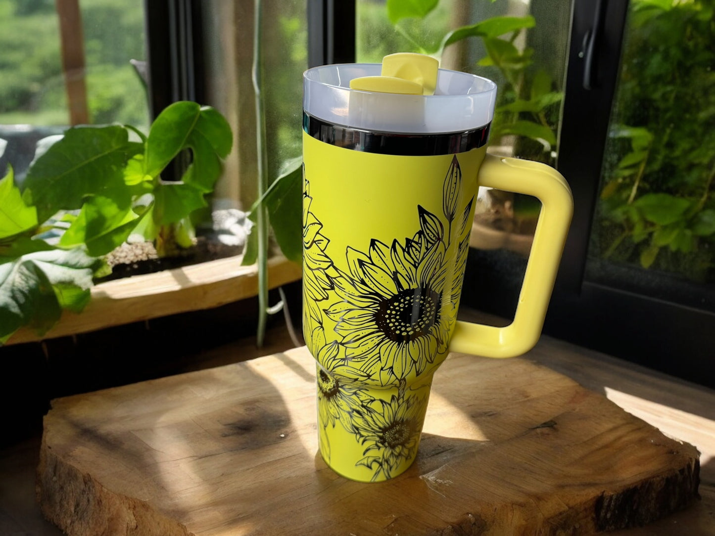 40oz Sunflower Design Tumbler