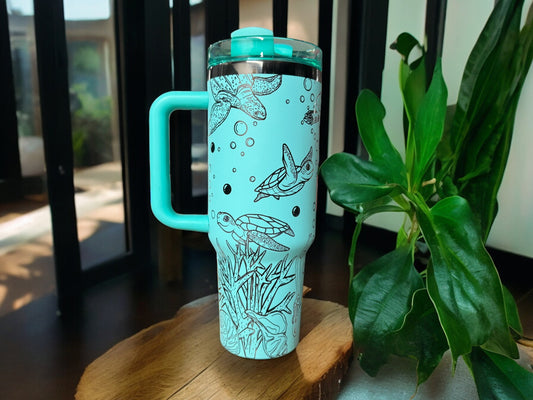 40oz Sea Turtle Design Tumbler