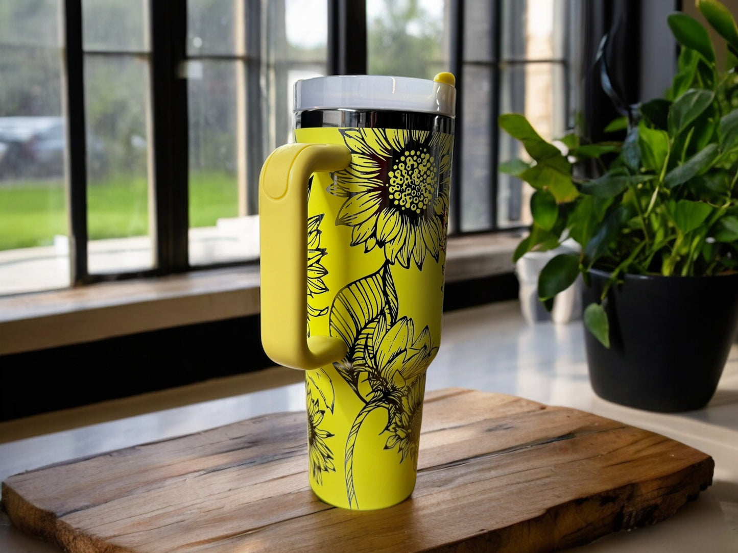 40oz Sunflower Design Tumbler