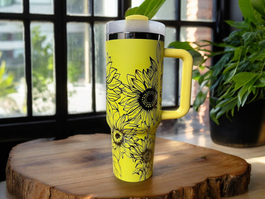 40oz Sunflower Design Tumbler