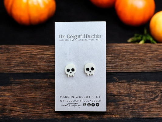 Spooky Skull Halloween Acrylic Stud Earrings