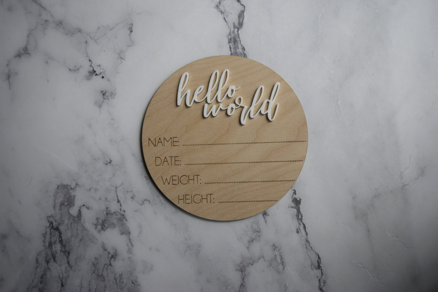 Hello World Baby Announcement Sign - Baby Shower Gift