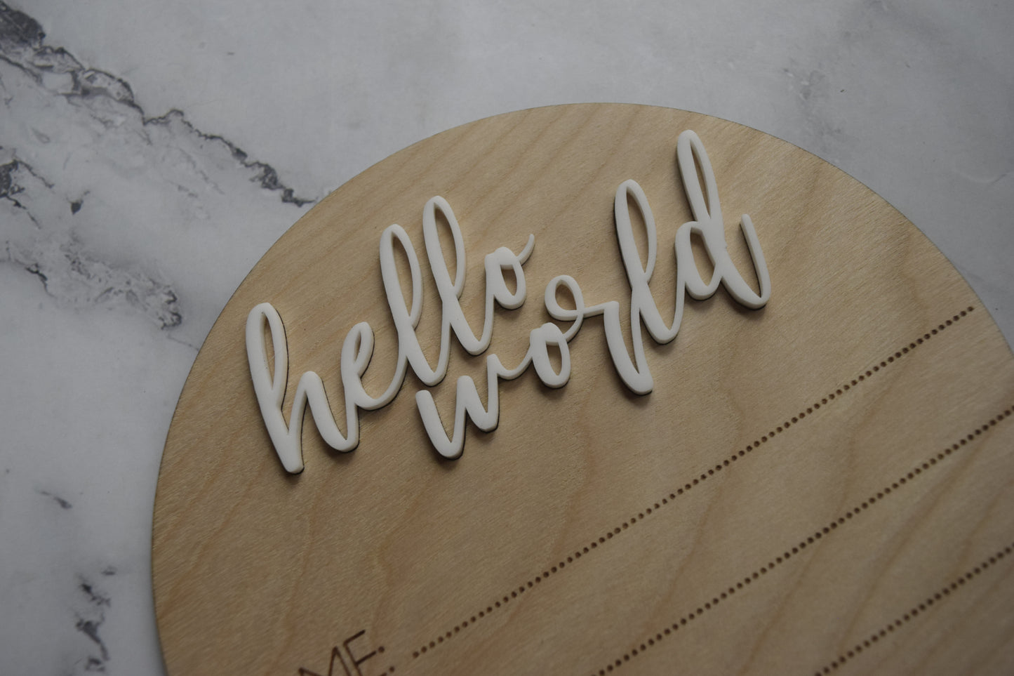 Hello World Baby Announcement Sign - Baby Shower Gift