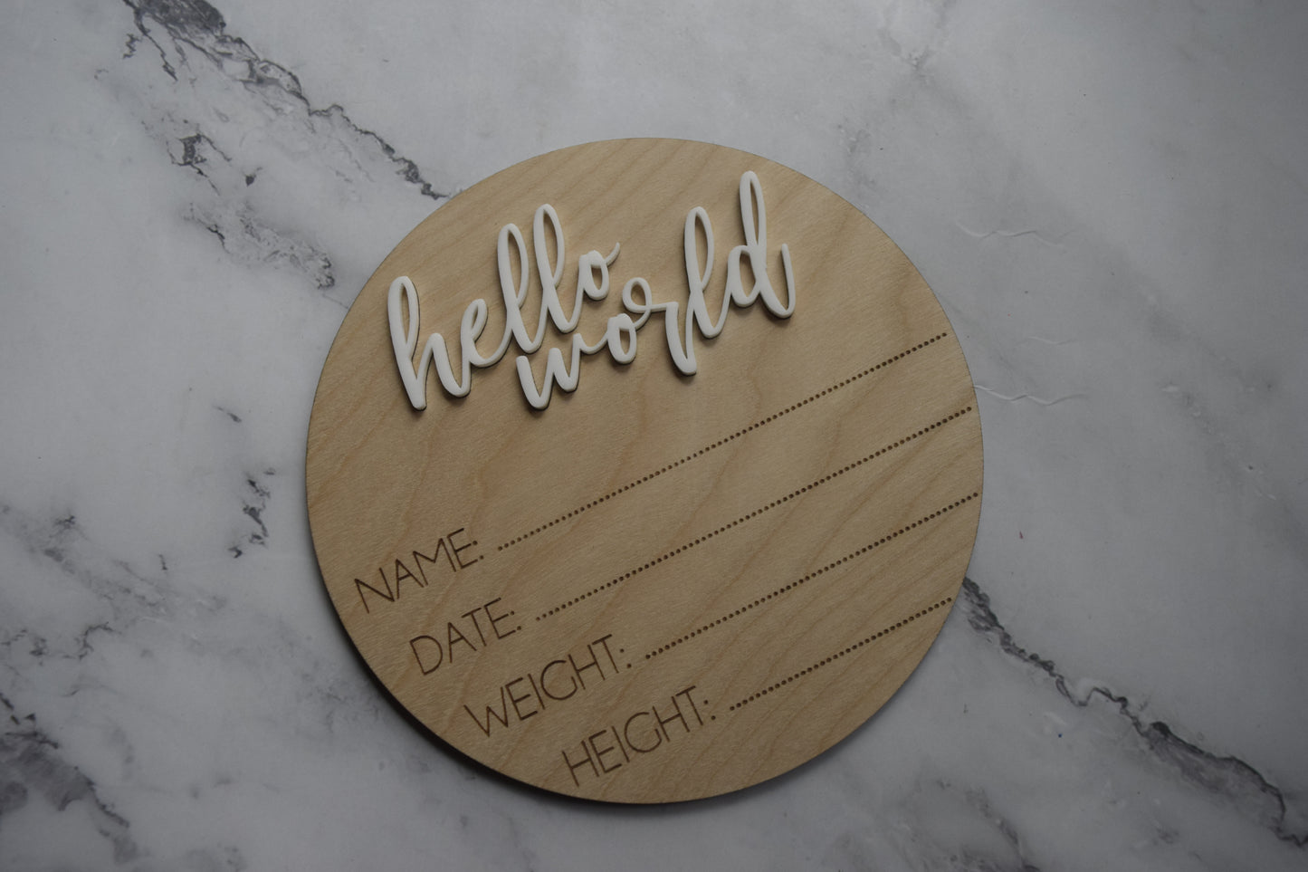 Hello World Baby Announcement Sign - Baby Shower Gift