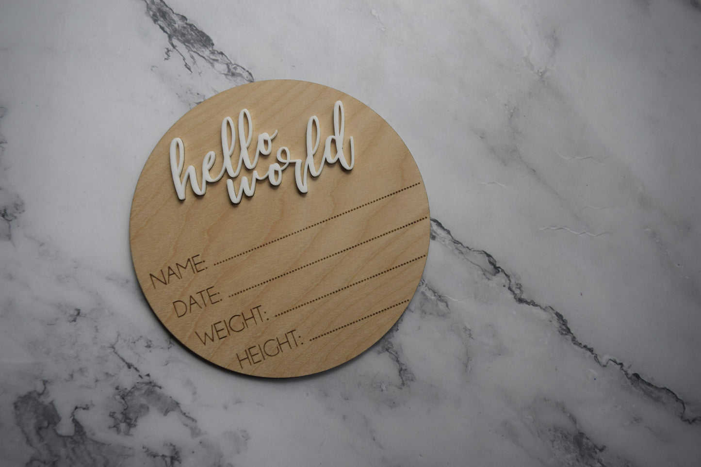 Hello World Baby Announcement Sign - Baby Shower Gift