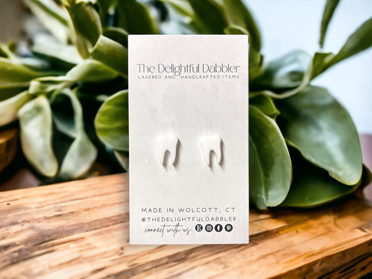 Tooth Shaped studs - Molar Acrylic Earrings