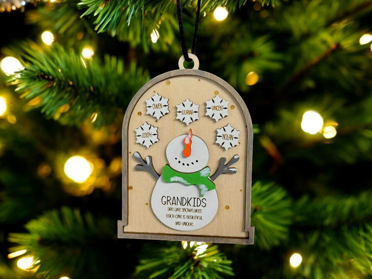 Grandkids Snowflake Ornaments