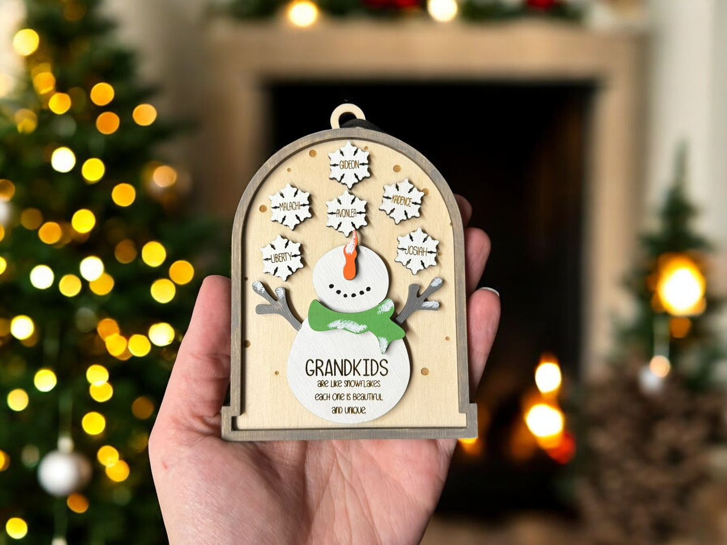 Grandkids Snowflake Ornaments