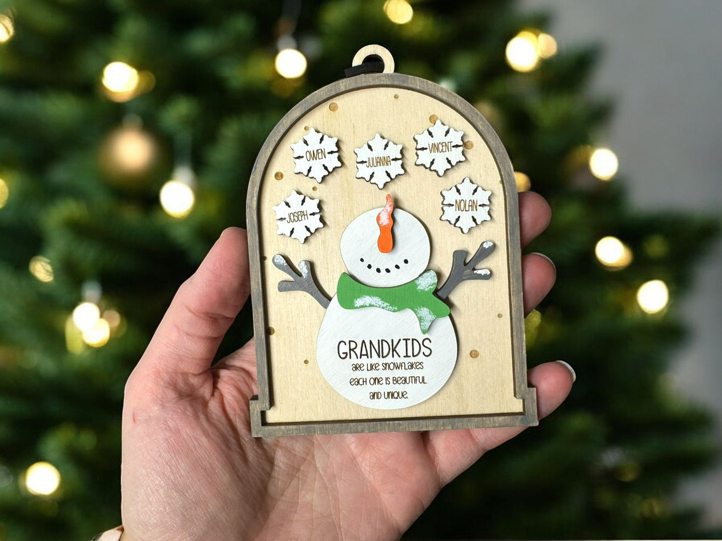 Grandkids Snowflake Ornaments