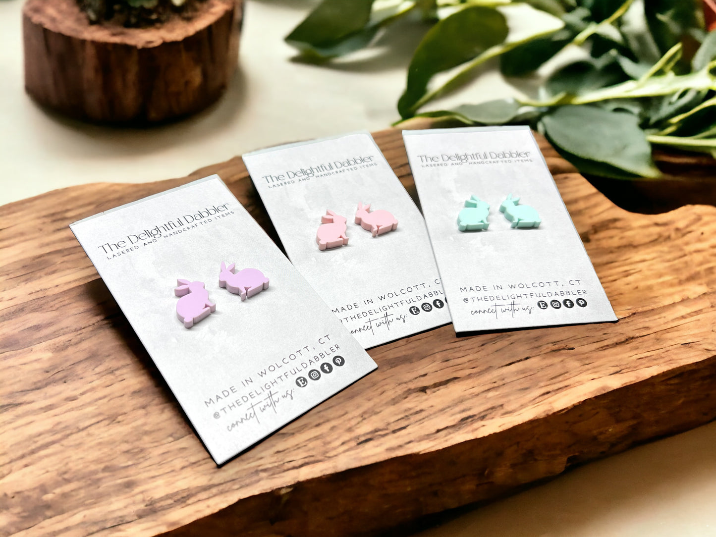 Easter Bunny Acrylic Stud Earrings