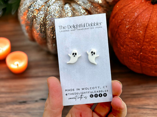 Spooky Ghost Halloween Stud Earrings