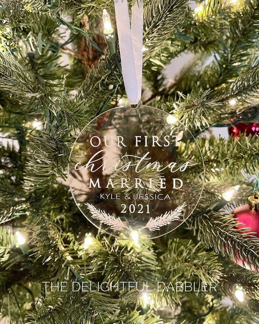 Our First Christmas Married Personalized Ornament