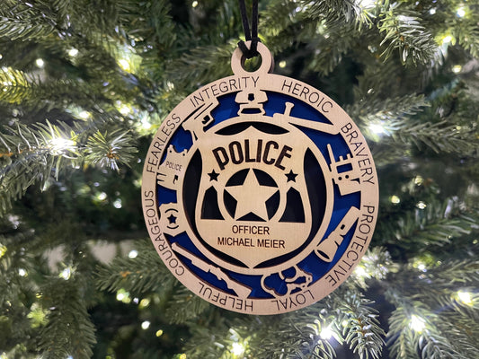 Personalized Police Ornament