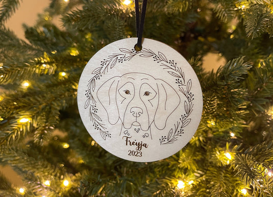 Personalized Dog Breed Ornament with year