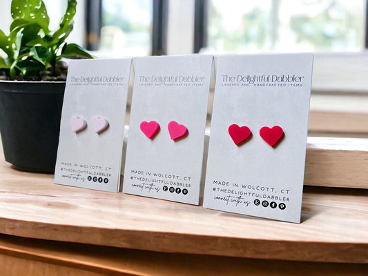 Matte Heart Stud Earring Collection